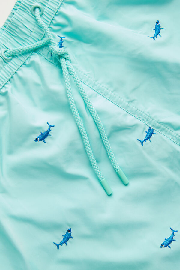 Intimssimi Embroidered Shark Swim Trunks Print | USCVG89642