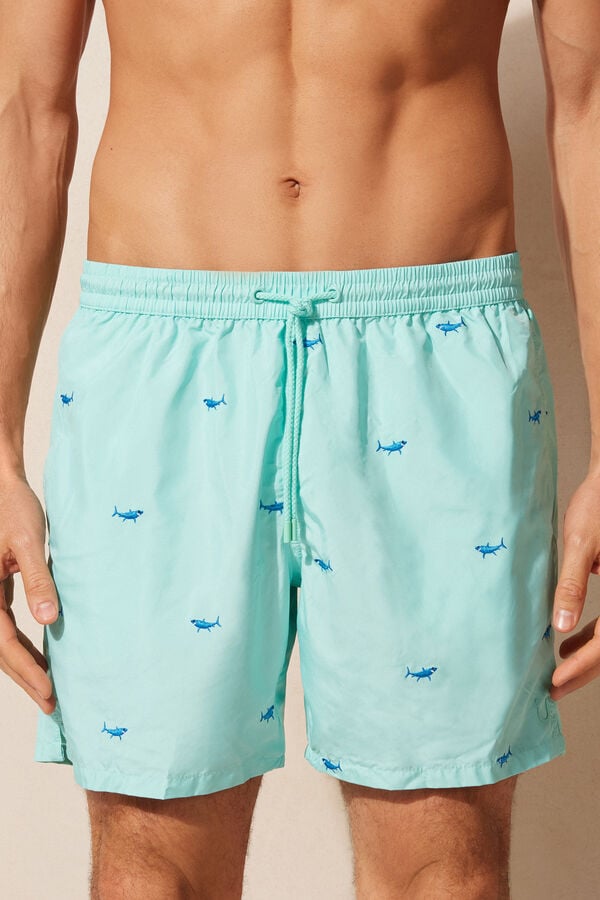 Intimssimi Embroidered Shark Swim Trunks Print | USCVG89642