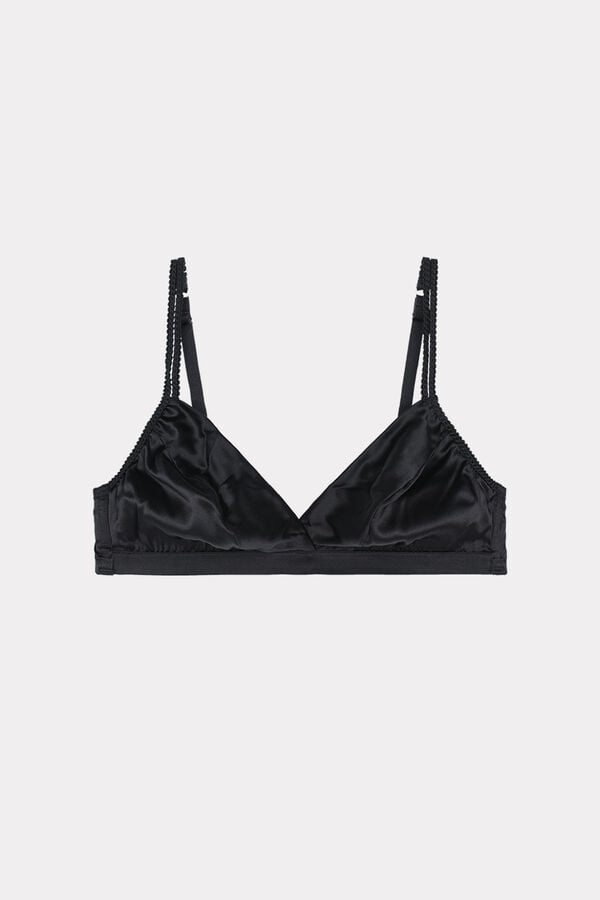 Intimssimi Emma Silk Triangle Bra Mustat | USICD42105