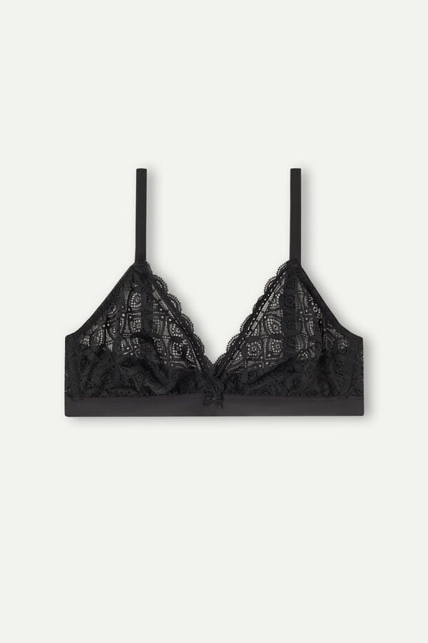 Intimssimi Emma Triangle Bra in Pitsi Mustat | AUSDF96189