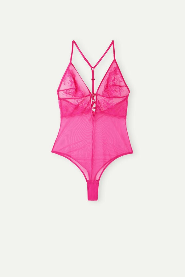 Intimssimi Fearless Femininity Tulle and Pitsi Bodysuit Pinkki | XUSGW24116