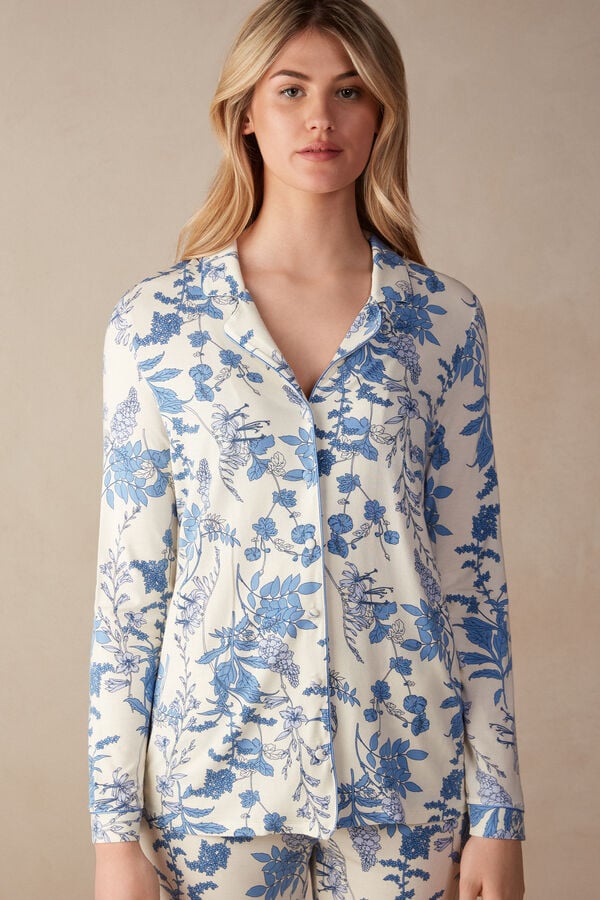 Intimssimi Feeling Beautiful Button Up Shirt in Modal Print | AUSWC61319