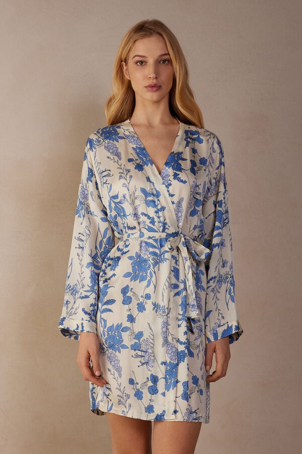 Intimssimi Feeling Beautiful Satin Kimono Print | USJBT77164