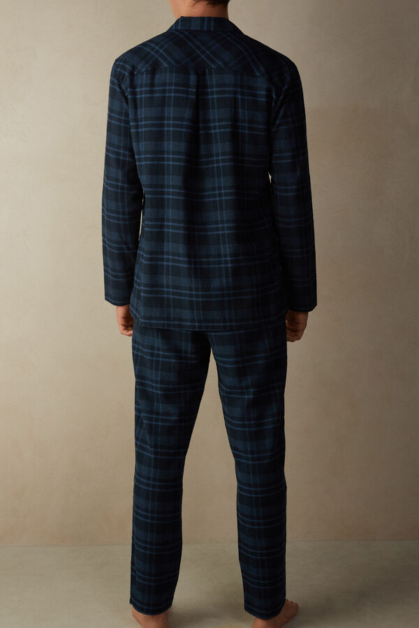 Intimssimi Full Length Pajamas in Brushed Blue Check Patterned Cloth Sininen | SUSVO88685