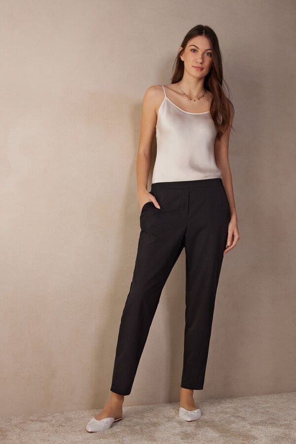 Intimssimi Full Length Pants with Pockets Mustat | USJKU81220