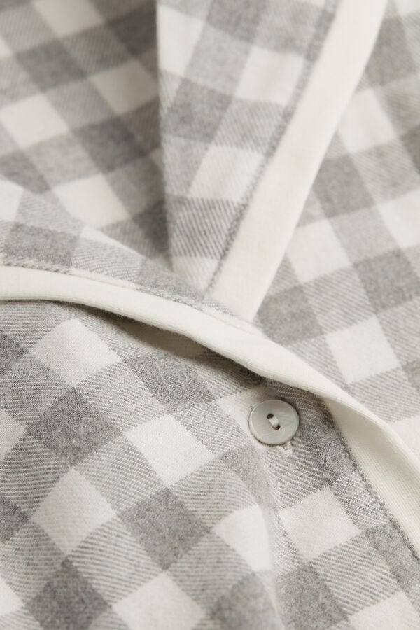 Intimssimi Gingham Lover Shirt in Brushed Cloth Valkoinen | XUSBH29442