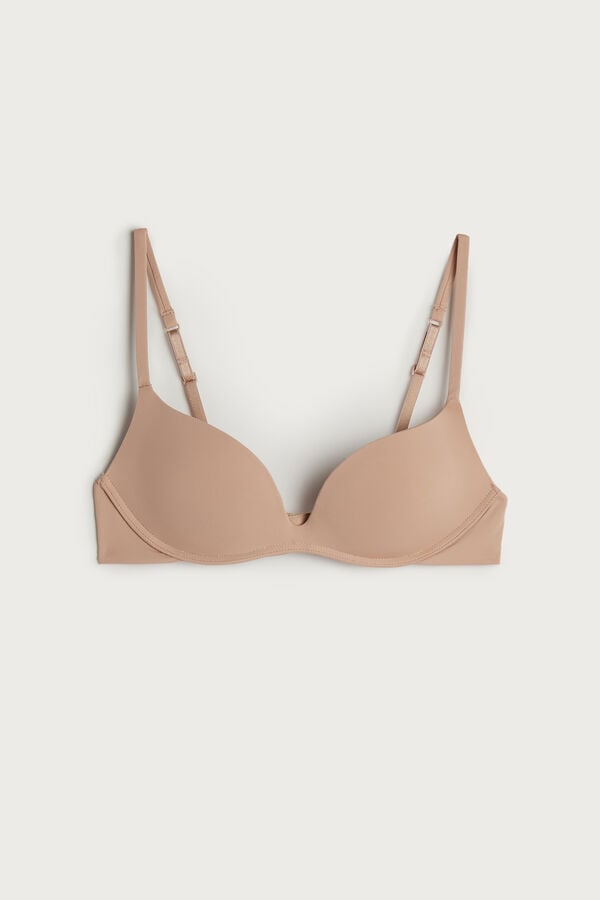 Intimssimi Gioia B Cup Microfiber Super Push-Up Bra Natural | XUSBH75230