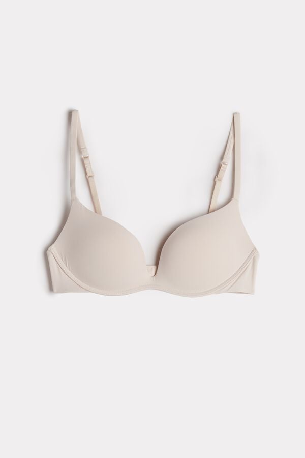 Intimssimi Gioia B Cup Microfiber Super Push-Up Bra Natural | YUSGT85798