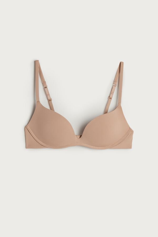 Intimssimi Gioia C-D Cup Microfiber Super Push-Up Bra Natural | USEGJ94437