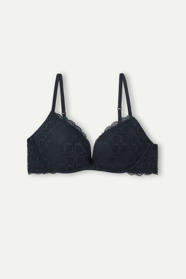 Intimssimi Gioia Super Push-Up Bra in Pitsi Mustat | USEAH92415