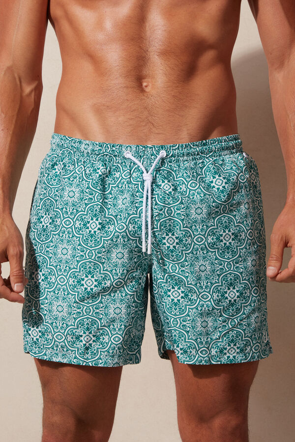 Intimssimi Green Majolica Print Swim Trunks Sininen | ZUSNQ99530