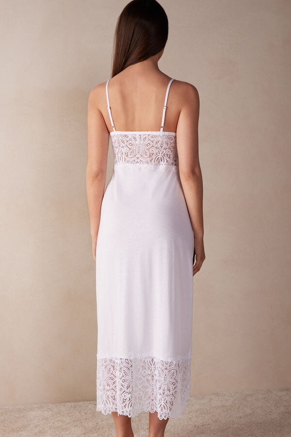 Intimssimi Hot Summer Days Long Nightgown in Supima® Ultrafresh Puuvilla Valkoinen | QUSWA78463