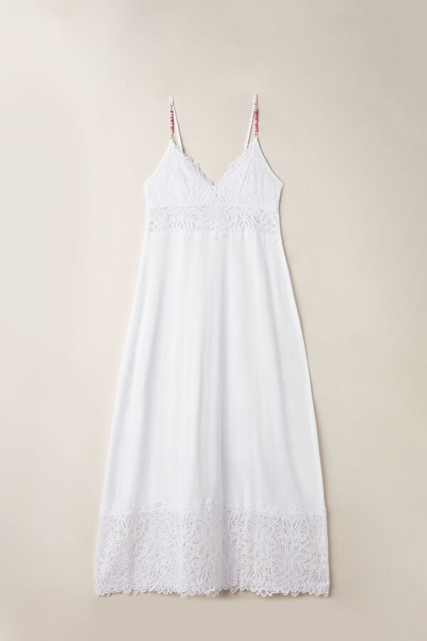 Intimssimi Hot Summer Days Long Nightgown in Supima® Ultrafresh Puuvilla Valkoinen | QUSWA78463