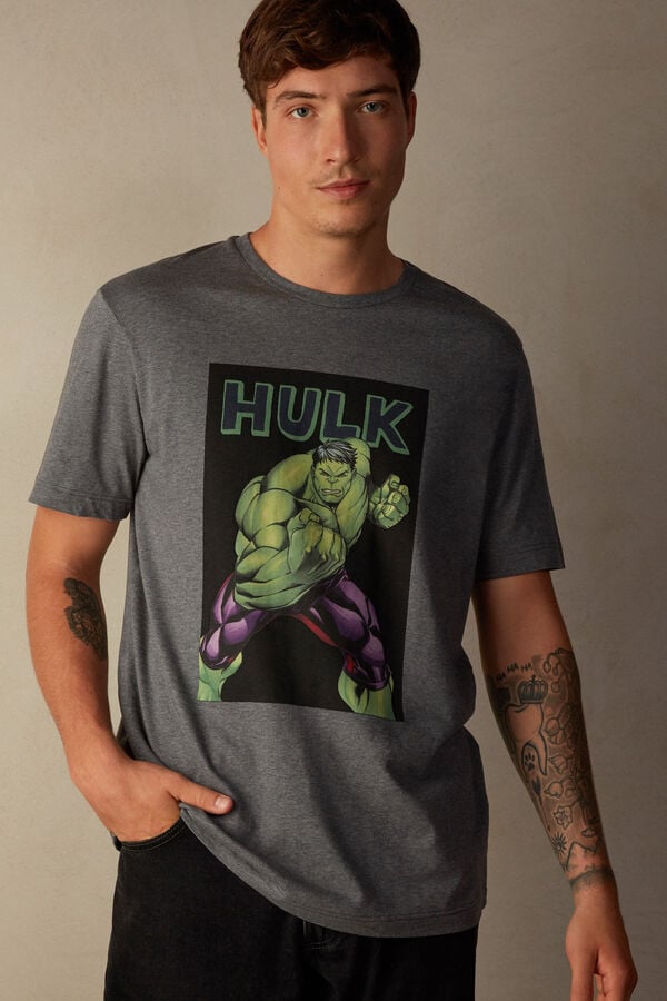 Intimssimi Hulk Print T-shirt Tummanharmaat | MUSFT95372