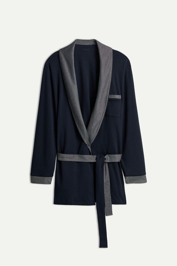 Intimssimi Interlock Puuvilla Smoking Jacket Sininen | USDYB36149