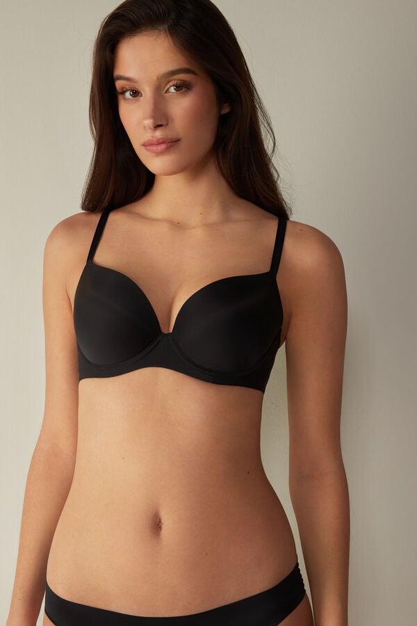 Intimssimi Irina Microfiber Balconette Bra Mustat | USQCS59932