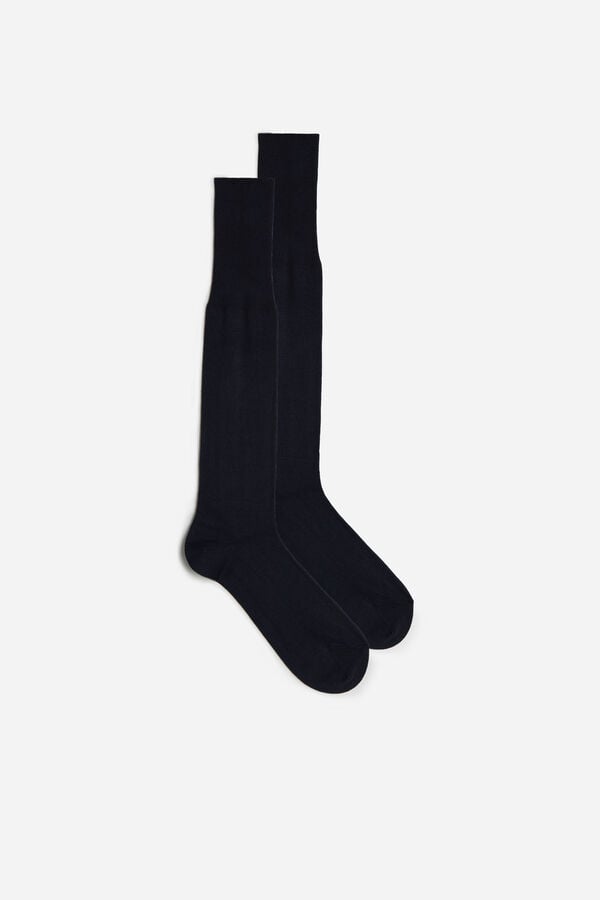 Intimssimi Korkeat Cashmere-Silk-Puuvilla Blend Socks Sininen | DUSVO64133