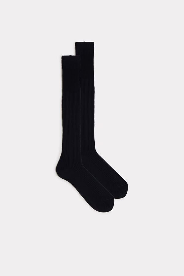 Intimssimi Korkeat Ribbed Egyptian Puuvilla Socks Sininen | LUSTR87025