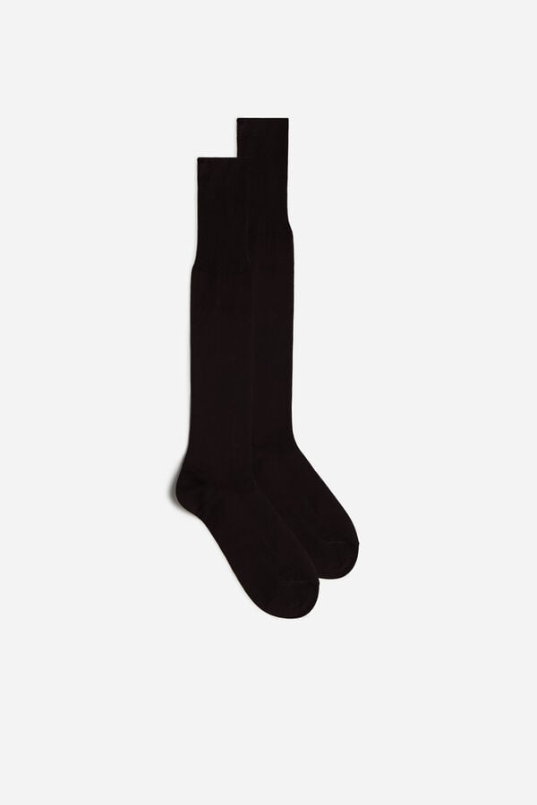 Intimssimi Korkeat Sateen Egyptian Puuvilla Socks Ruskea | USEGJ50639