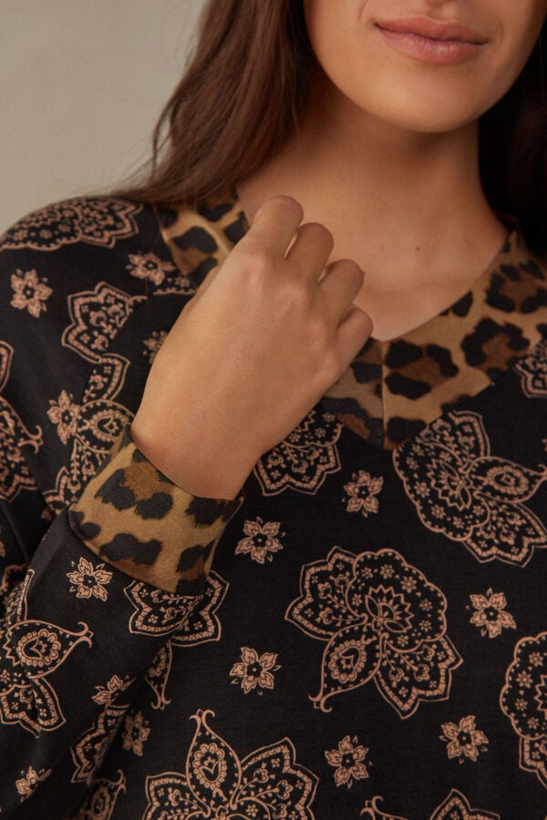 Intimssimi Lady Animalier Long Sleeve Modal Top Print | USDFL80857