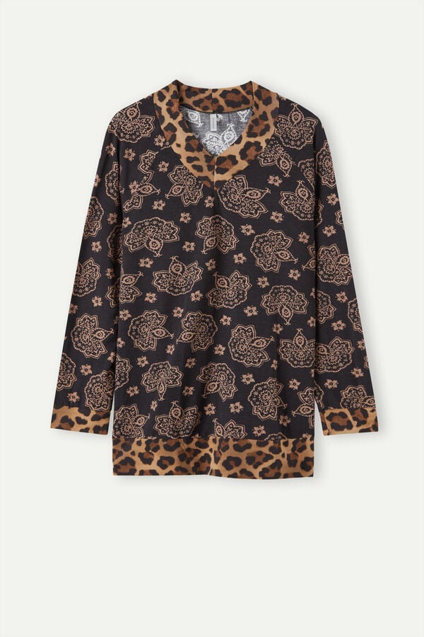 Intimssimi Lady Animalier Long Sleeve Modal Top Print | USDFL80857