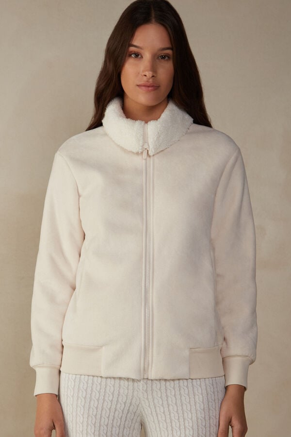 Intimssimi Lady from the Mountains Fleece Bomber Natural | QUSUV64195