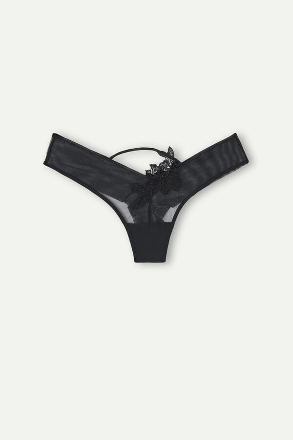 Intimssimi Layers of Lust ‘80s Tyyli Brazilian Panties Mustat | ZUSMJ51948