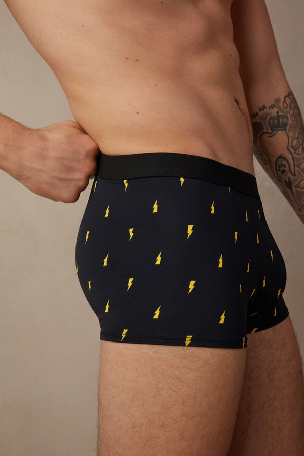 Intimssimi Lightning Bolt Boxers in Microfiber Mustat | GUSUC72019