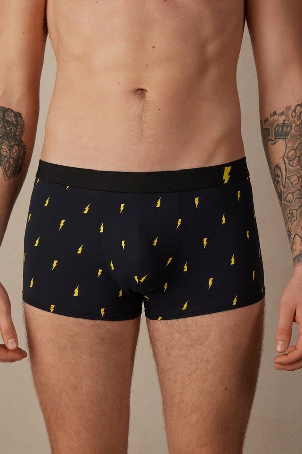 Intimssimi Lightning Bolt Boxers in Microfiber Mustat | GUSUC72019