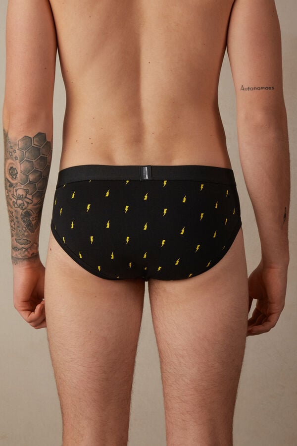 Intimssimi Lightning Bolt Briefs in Stretch Supima® Puuvilla Mustat | USJBT18481