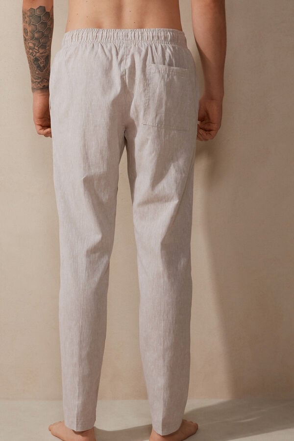 Intimssimi Linen and Puuvilla Full Length Pants Natural | BUSSD32919