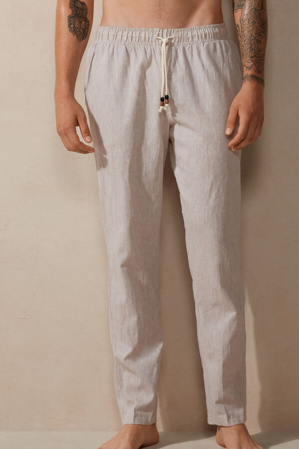 Intimssimi Linen and Puuvilla Full Length Pants Natural | USZDE16545