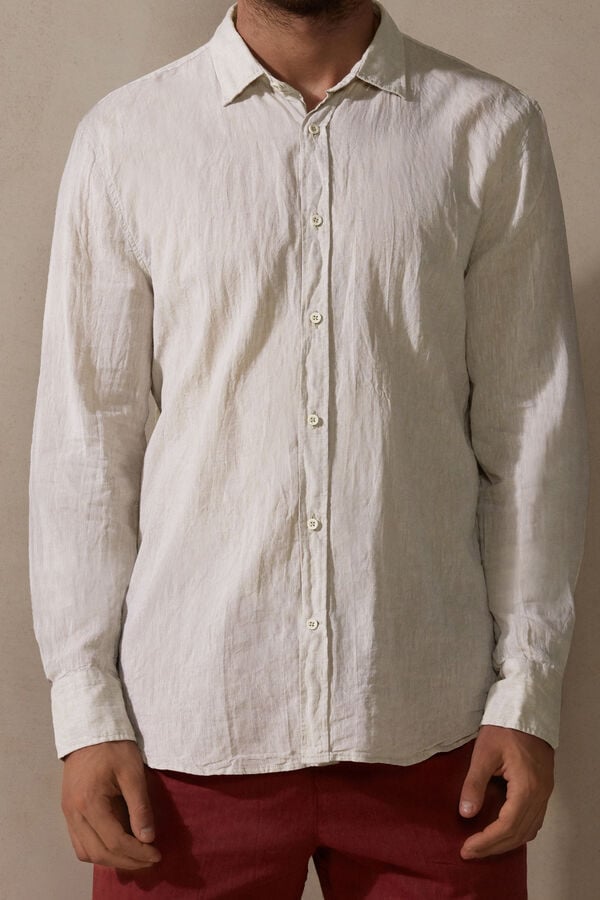 Intimssimi Linen and Puuvilla Shirt Natural | DUSKV31569