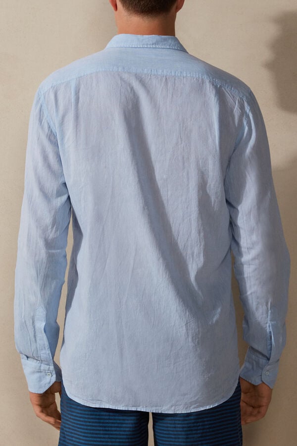 Intimssimi Linen and Puuvilla Shirt Vaaleansininen | LUSTR42371