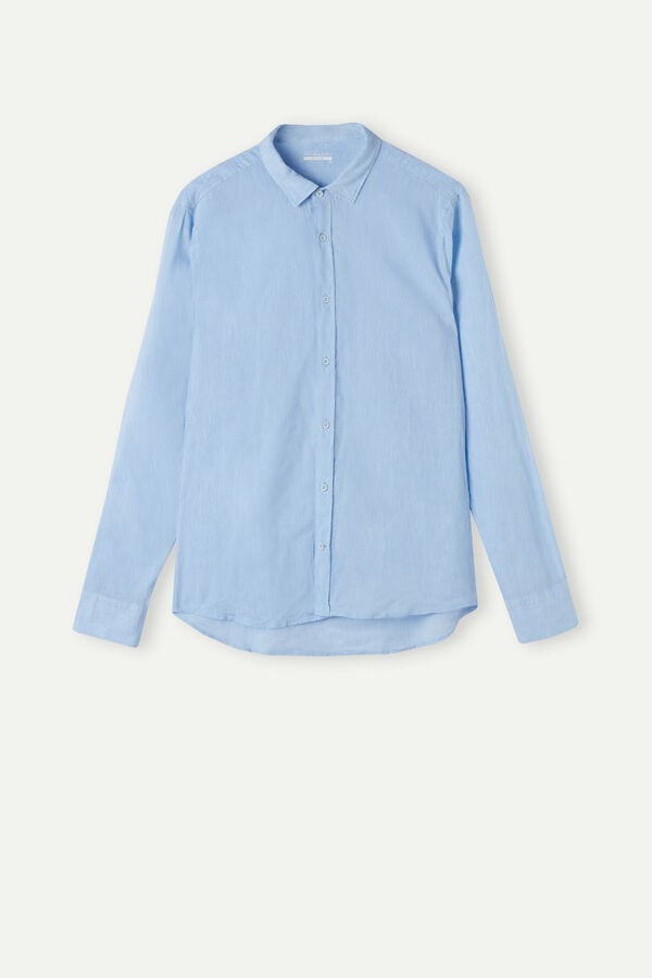 Intimssimi Linen and Puuvilla Shirt Vaaleansininen | LUSTR42371