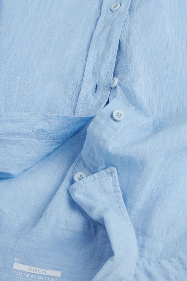 Intimssimi Linen and Puuvilla Shirt Vaaleansininen | LUSTR42371