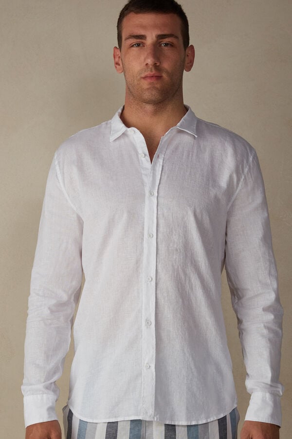 Intimssimi Linen and Puuvilla Shirt Valkoinen | AUSDF13190