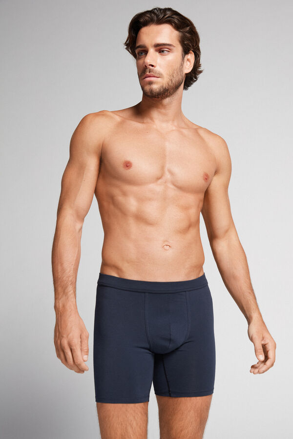 Intimssimi Long Boxers in Stretch Supima® Puuvilla Sininen | USJZR48089