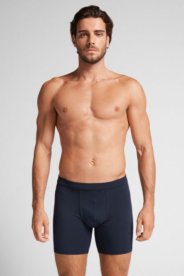 Intimssimi Long Boxers in Stretch Supima® Puuvilla Sininen | USJZR48089