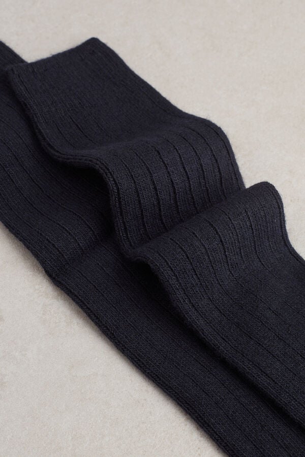 Intimssimi Long Ribbed Socks in Cashmere and Villa Sininen | USXMI29219