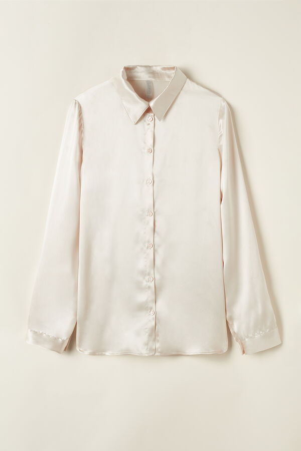 Intimssimi Long Sleeve Silk Shirt Natural | PUSER92108