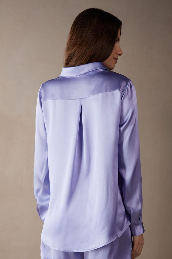 Intimssimi Long Sleeve Silk Shirt Violet | DUSVO25605