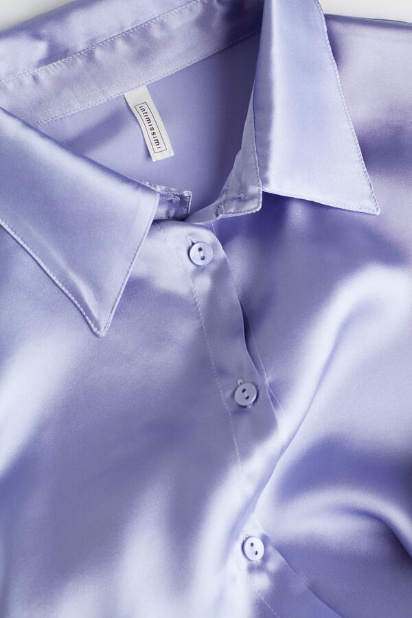 Intimssimi Long Sleeve Silk Shirt Violet | DUSVO25605