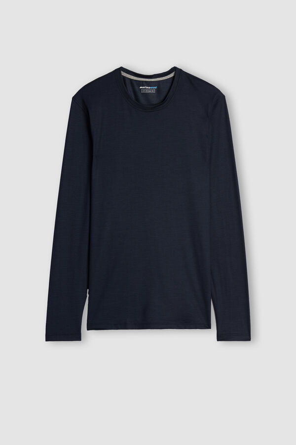 Intimssimi Long-sleeve Crew-Neck Merino-Villa Top Sininen | PUSQX42745