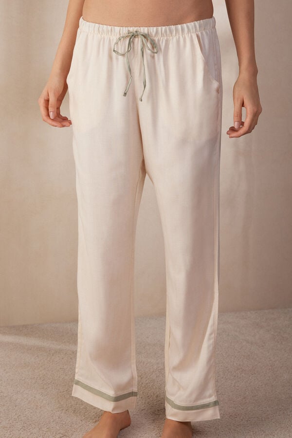 Intimssimi Lost in Fields Full Length Pants in Plain-weave Modal Valkoinen | XUSBH41709