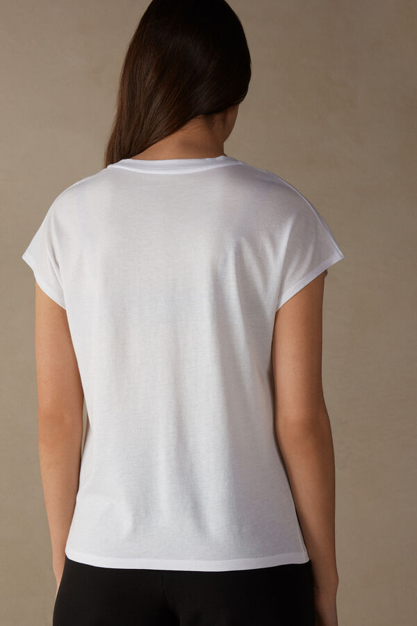 Intimssimi Lyhyt Sleeve Crew Neck Top in Supima® Ultrafresh cotton Valkoinen | USEGJ88891