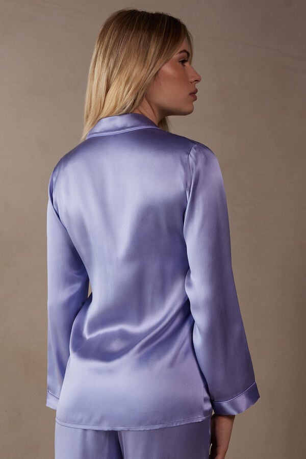 Intimssimi Mannish-Cut Jacket in Silk Satin Violet | EUSHC36280