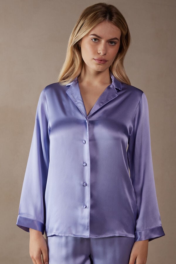 Intimssimi Mannish-Cut Jacket in Silk Satin Violet | EUSHC36280