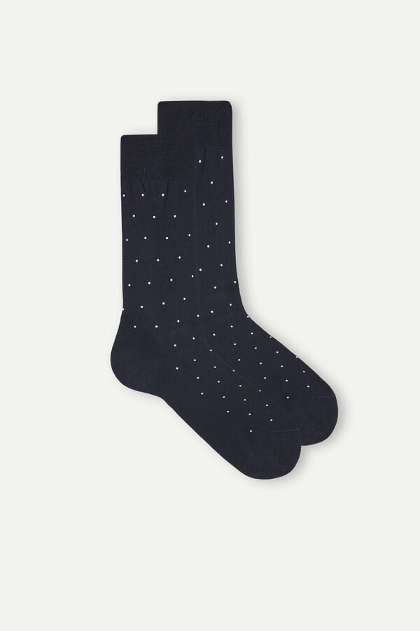 Intimssimi Men’s Lyhyt Socks in Patterned Lisle Puuvilla Sininen | GUSUC39513