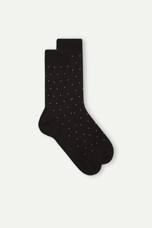 Intimssimi Men’s Lyhyt Socks in Patterned Lisle Puuvilla Mustat | USJBT43275